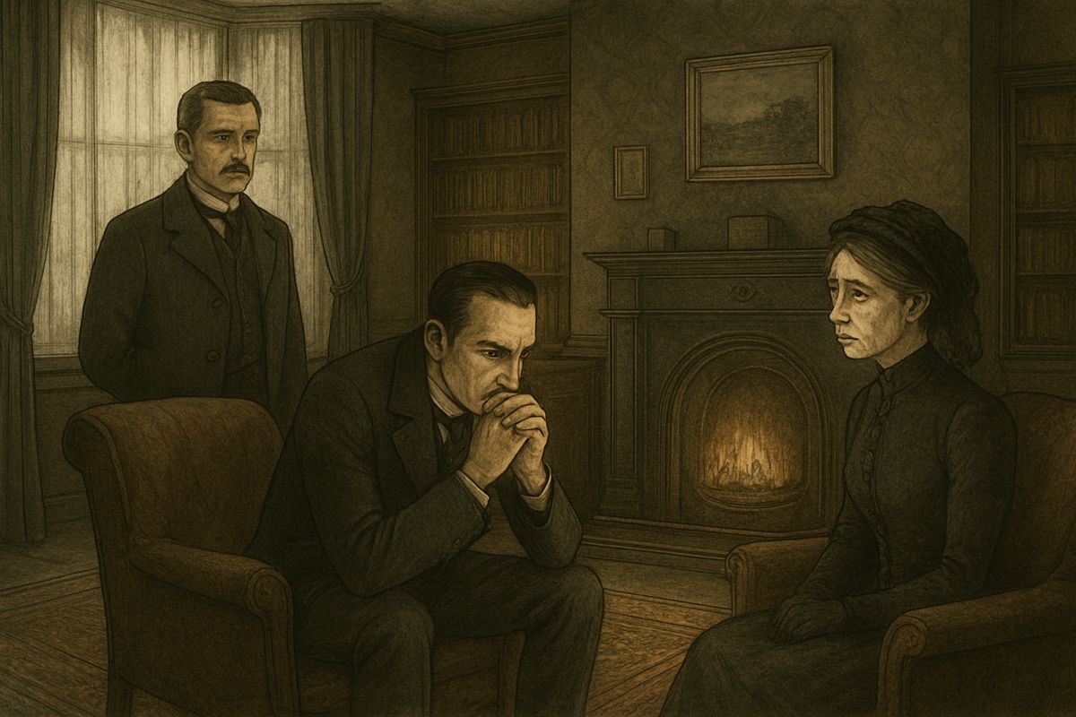 Holmes stared long into the crackling fire. There was not a moment to lose. Roylott would be in town all day, so Holmes and Watson would come to Stoke Moran that very afternoon and see the rooms unobserved.