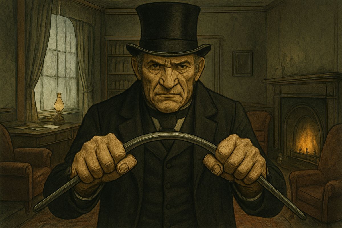 “I am a dangerous man to fall foul of! See here.” Roylott seized the steel poker from the hearth and bent it into a curve with his huge brown hands.