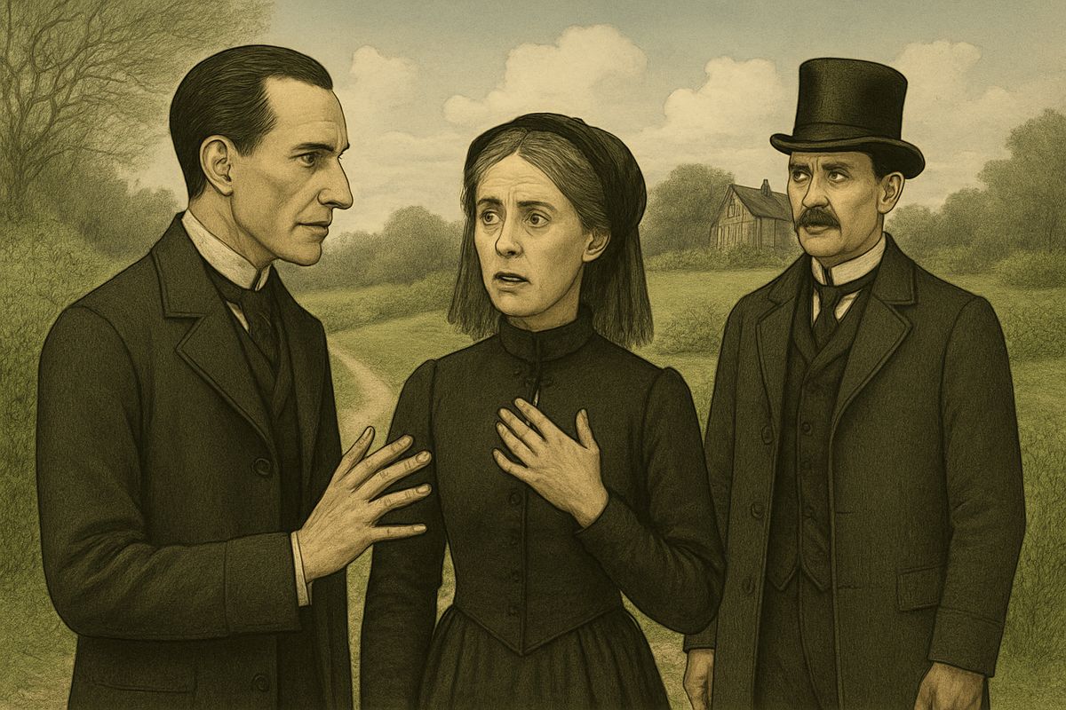 When Holmes told her of Roylott's visit, she went white to the lips. “Good heavens! He has followed me, then.” Holmes told her to lock herself in that night, and asked to see the rooms at once.