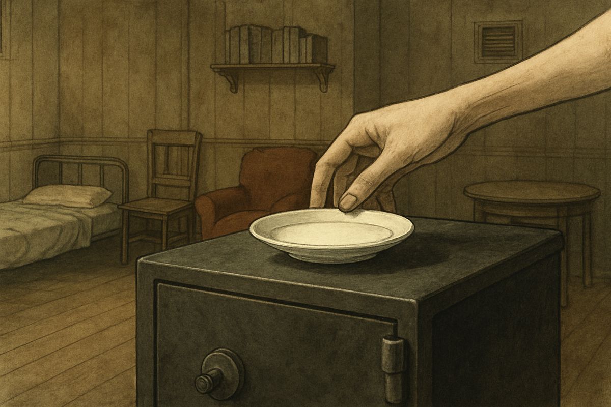 “There isn't a cat in it, for example?” Holmes asked of the safe. Helen laughed at the idea. Yet on top of it stood a small saucer of milk. They kept no cat, only a cheetah and a baboon.