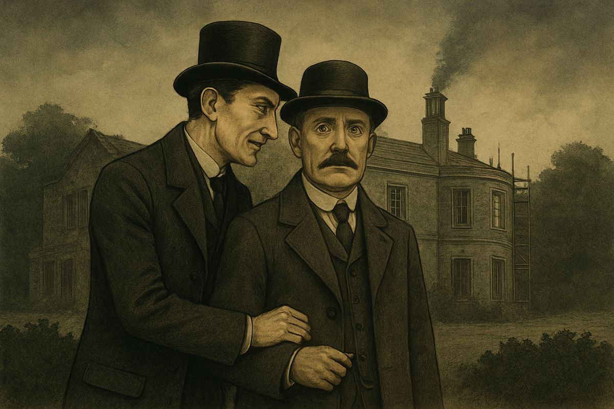 Holmes's hand closed like a vice on Watson's wrist. Then he gave a low laugh and put his lips to Watson's ear. “It is a nice household,” he murmured. “That is the baboon.”