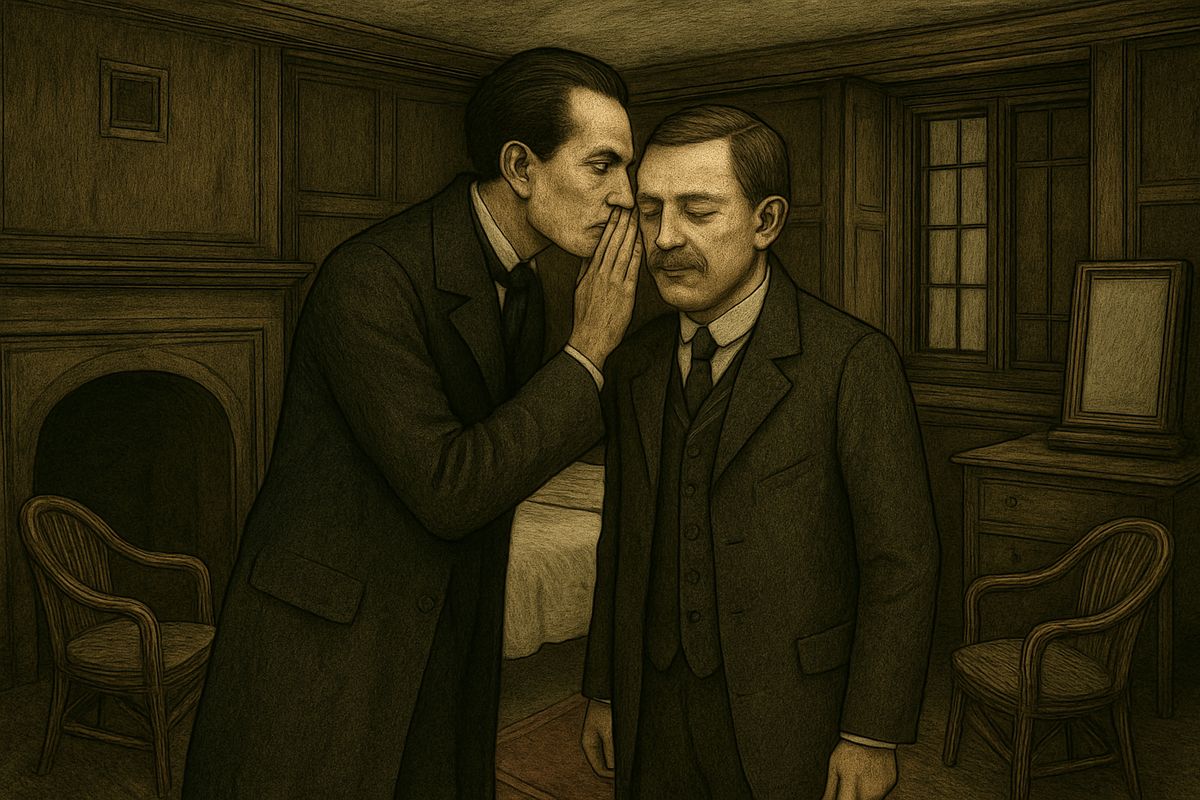 With their shoes off, they climbed in through the window. Holmes closed the shutters and whispered so softly Watson could barely hear: “The least sound would be fatal. We must sit without light. He would see it through the ventilator.”