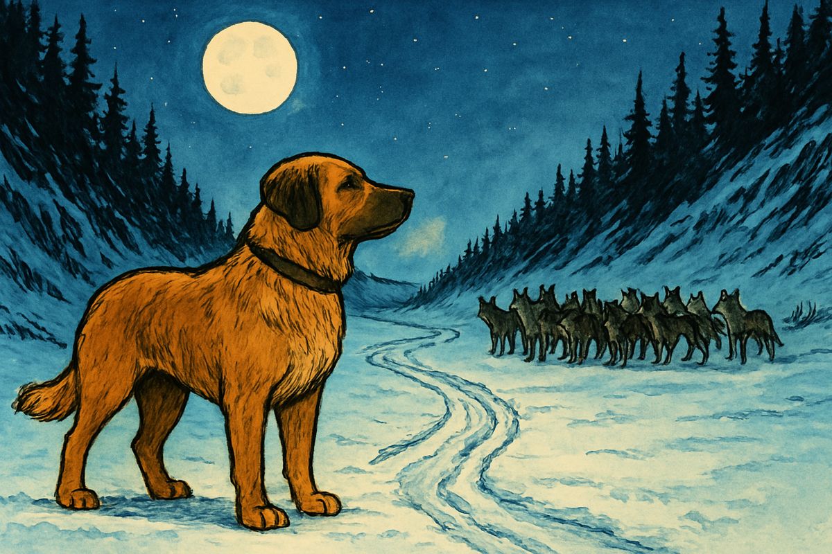 Spitz was the better fighter, until Buck used his head. Feinting high, he swept low and broke both of Spitz's forelegs. There was no mercy in that land. Buck sprang in once more, and the dark circle closed on the moon-flooded snow while he stood by, the dominant primordial beast, who had won and found it good.