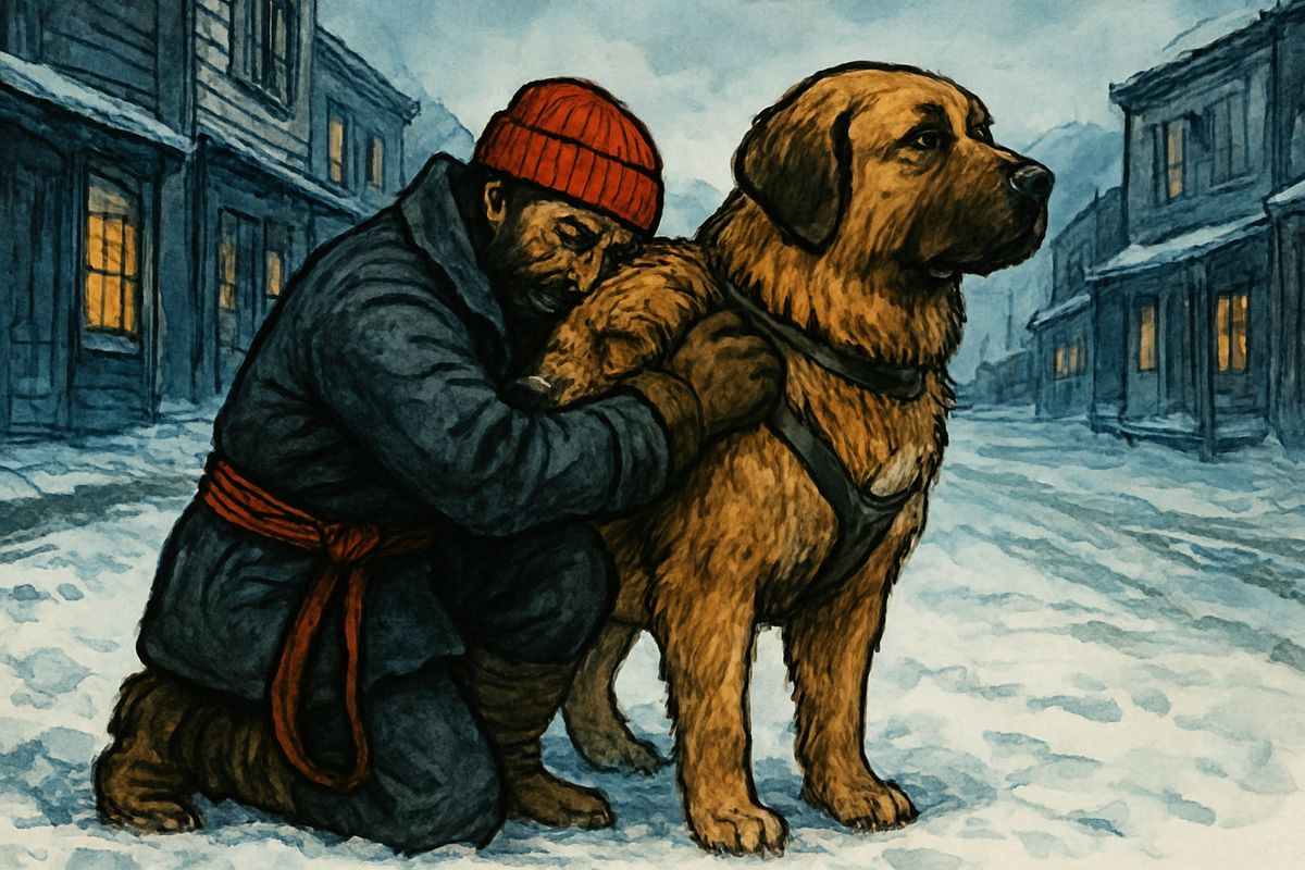 They raced to Skaguay in fourteen days, forty miles a day, a record run, and the town cheered the team for three days. Then official orders came. François threw his arms around Buck and wept over him, and that was the last of François and Perrault. Like other men, they passed out of Buck's life for good.