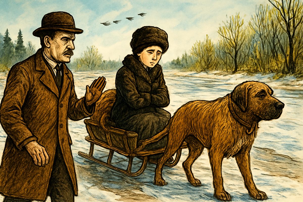 They never made half their planned miles. Hal doubled the rations, then the food ran out and the dogs starved. Dub was shot, the six Outside dogs died one by one, and Billee, too weak to rise, was killed with the axe. Through it all the three people quarrelled. Mercedes rode on the sled while Buck, now all skin and bone, staggered on in front.