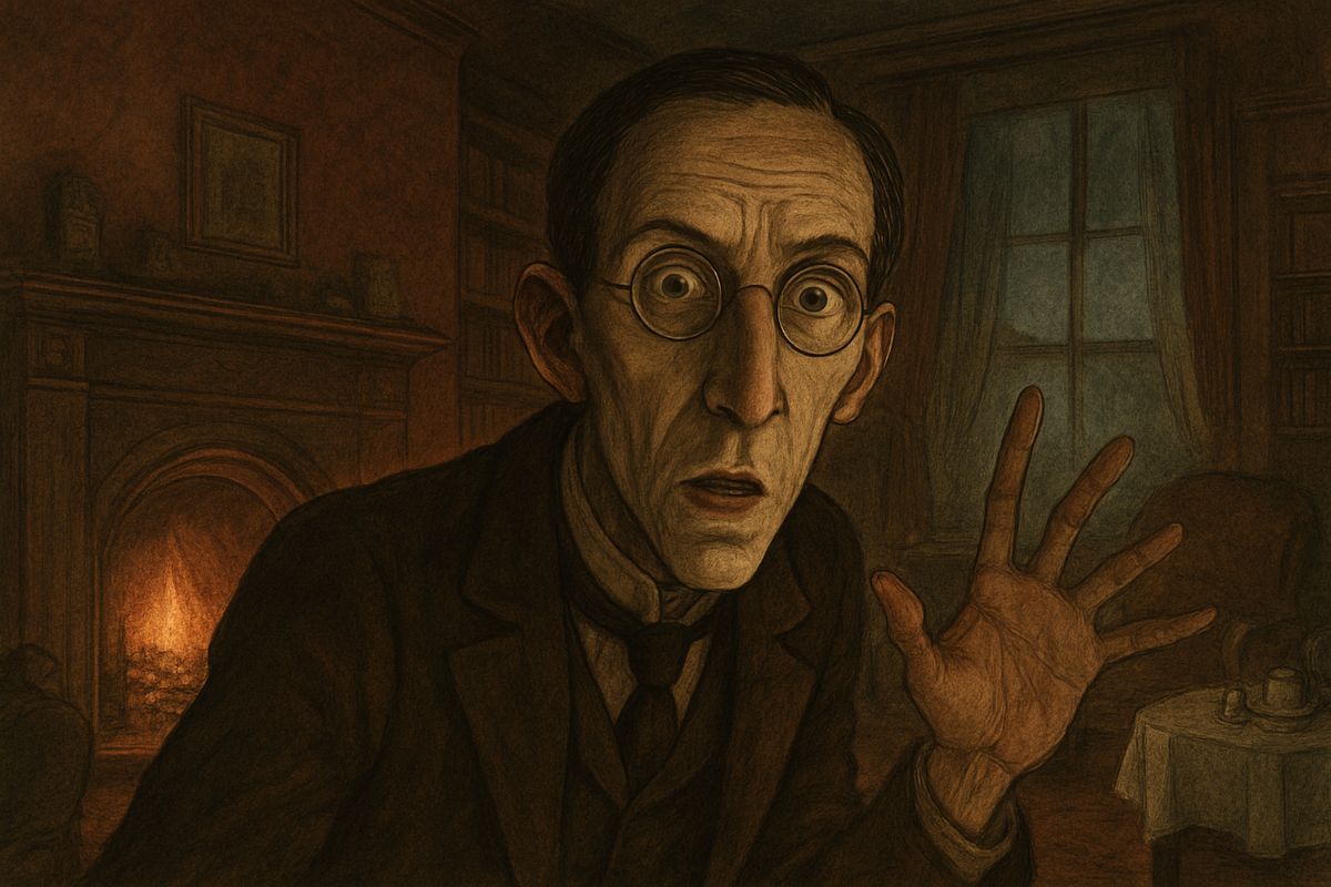 The paper blamed his weak heart, though his footprints changed to tiptoe past the moor-gate and his face was terribly twisted. Then Mortimer gave the private facts. Sir Charles had dreaded the legend, and near the body Mortimer had seen fresh tracks. His voice sank to a whisper: "Mr. Holmes, they were the footprints of a gigantic hound!"