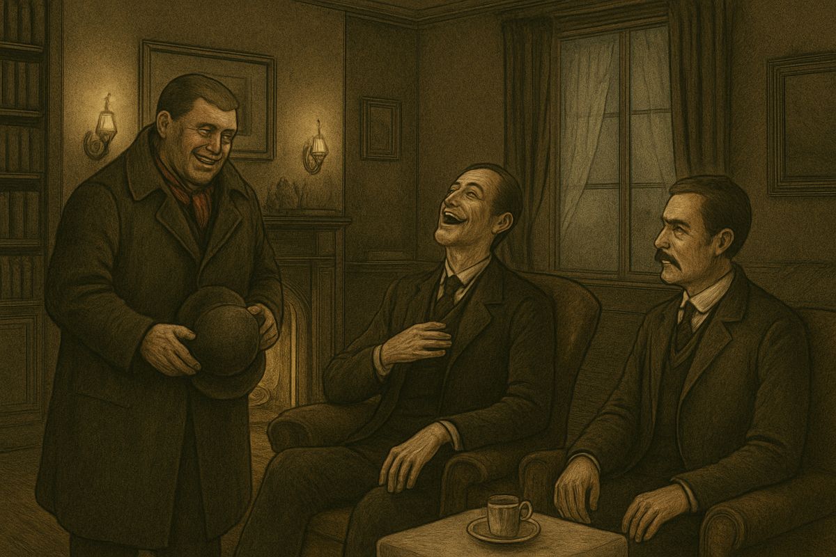 That evening, wires reported that Barrymore was at the Hall and that Cartwright had found nothing. Then cabman John Clayton arrived: his bearded fare had called himself 'Mr. Sherlock Holmes'. Holmes laughed heartily at the clever trick, but he was uneasy. 'It's an ugly, dangerous business, Watson,' he said.