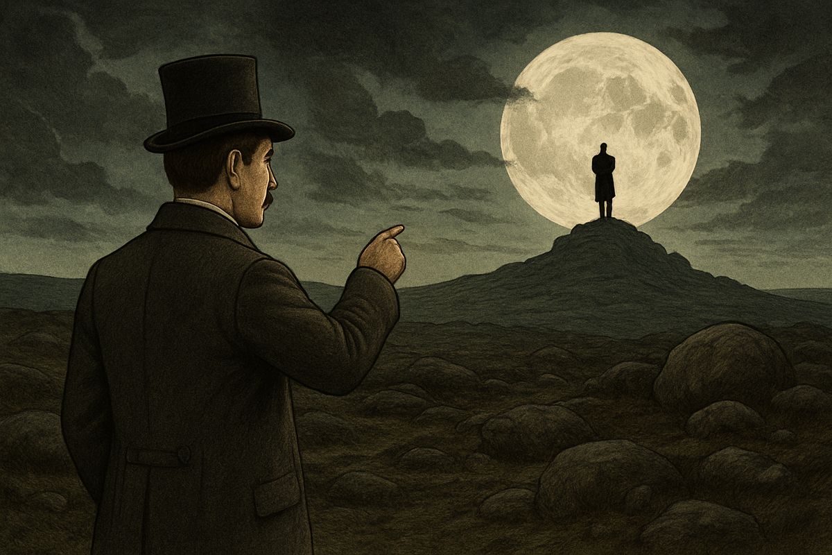The convict outran them and vanished among the boulders. As they turned for home, Watson saw a tall, thin man standing on a tor, black against the low moon, arms folded and head bowed over the moor. It was not Selden. Watson turned to point him out, but in that instant the figure was gone.