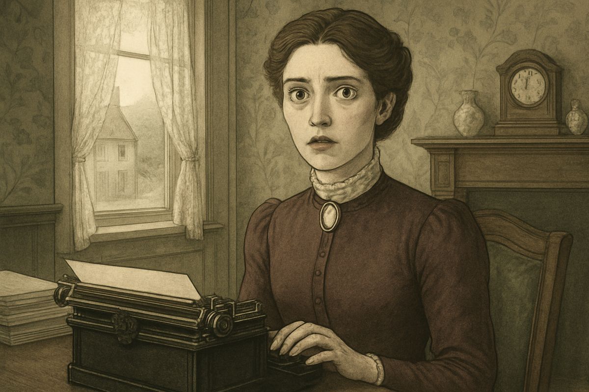 In Coombe Tracey Watson found Laura Lyons at her typewriter. Trapped by a husband she hated, she had needed money to win her freedom, so she had written begging Sir Charles to meet her at the gate at ten. But she swore she never went, since she got help 'from another source'. Her deathly pale face told Watson she was hiding something.