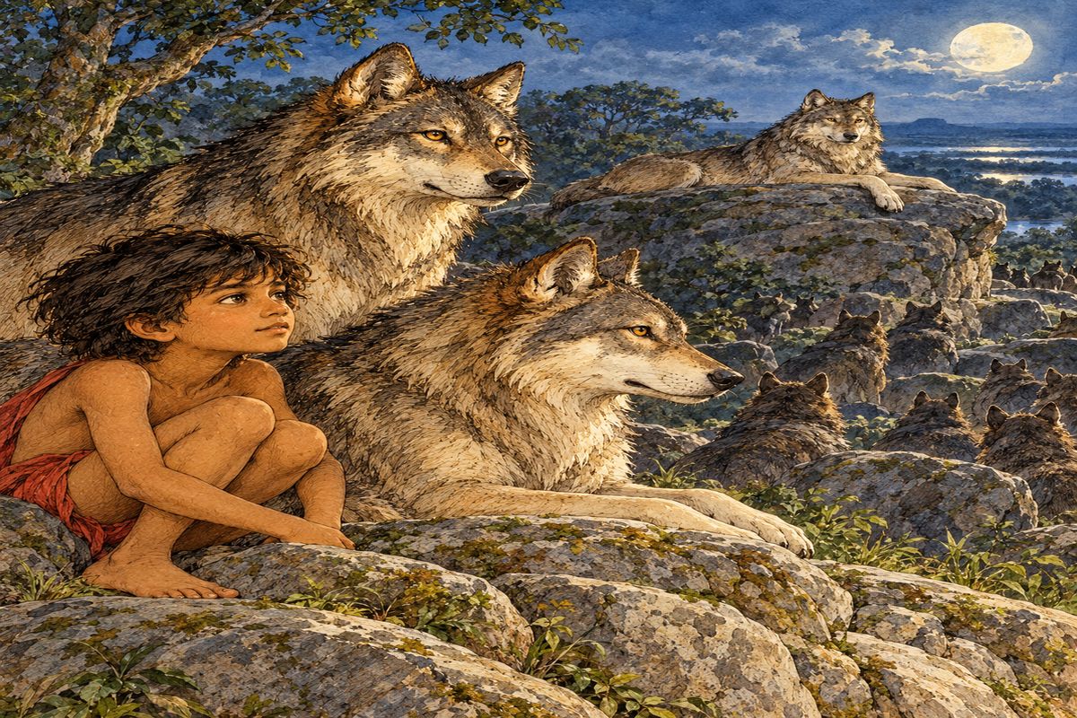 The ‘Council Rock’ Father Wolf waited till his cubs could run a little, and then on the night of the Pack Meeting took them and Mowgli and Mother Wolf to the Council Rock—a hilltop covered with stones and boulders where a hundred wolves could hide. Akela, the great gray Lone Wolf, who…