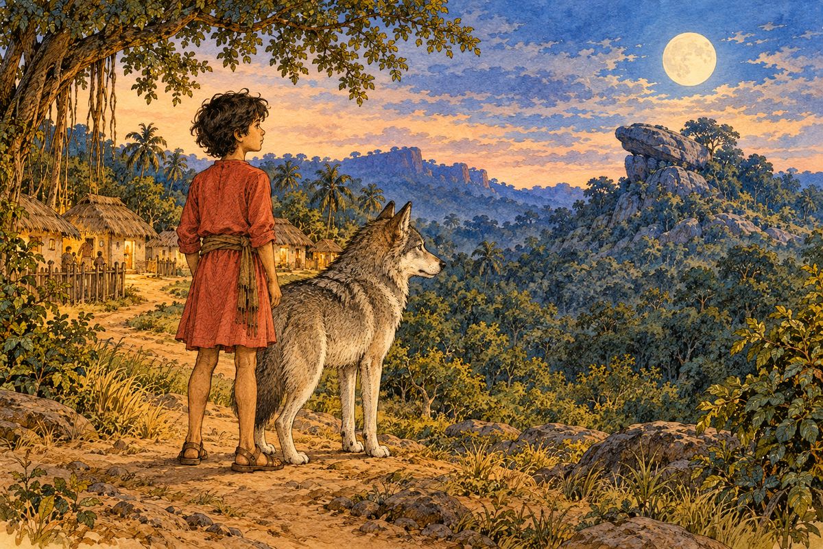 What of the hunting, hunter bold?     Brother, the watch was long and cold. What of the quarry ye went to kill?     Brother, he crops in the jungle still. Where is the power that made your pride?     Brother, it ebbs from my flank and side. Where is the haste that ye hurry by?     Brother, I go to my lair—to die. Now we must go back to the first tale. When