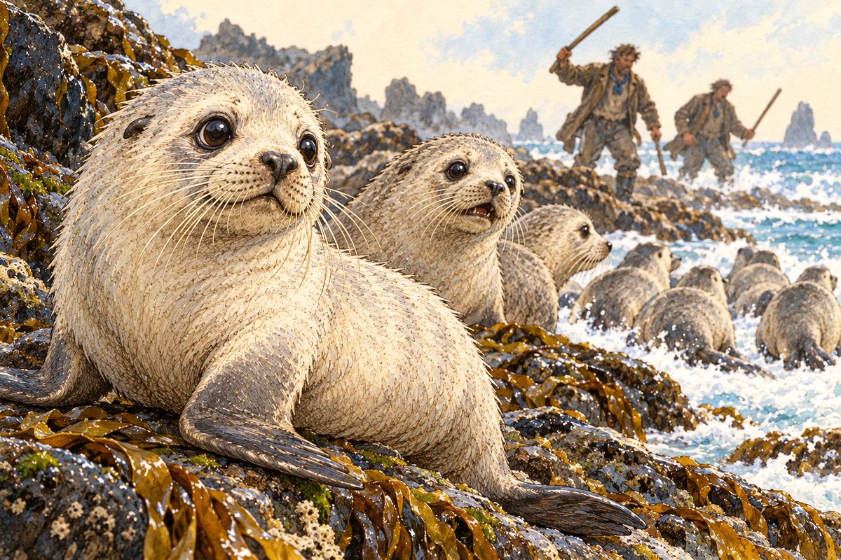 “I’m not going near him,” said Patalamon. “He’s unlucky. Do you really think he is old Zaharrof come back? I owe him for some gulls’ eggs.” “Don’t look at him,” said Kerick. “Head off that drove of four-year-olds. The men ought to skin two hundred to-day, but it’s the beginning of the season and they are new to the work. A hundred will do. Quick!” Patalamon