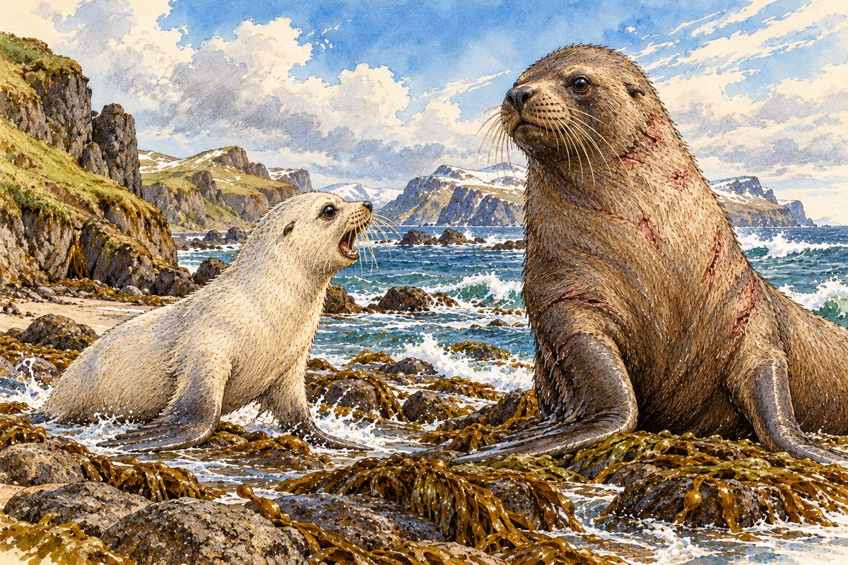 “My wig!” said old Sea Catch, boosting himself up stiffly, for he was fearfully mauled. “The Killer Whale himself could not have cut them up worse.
