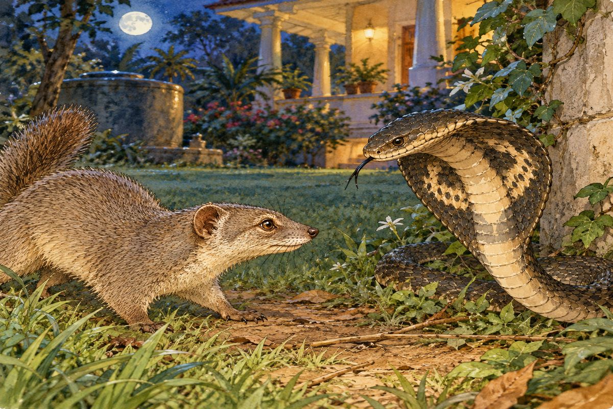 In the dark he ran up against Chuchundra, the muskrat. Teddy carried him off to bed, and insisted on Rikki-tikki sleeping under his chin.