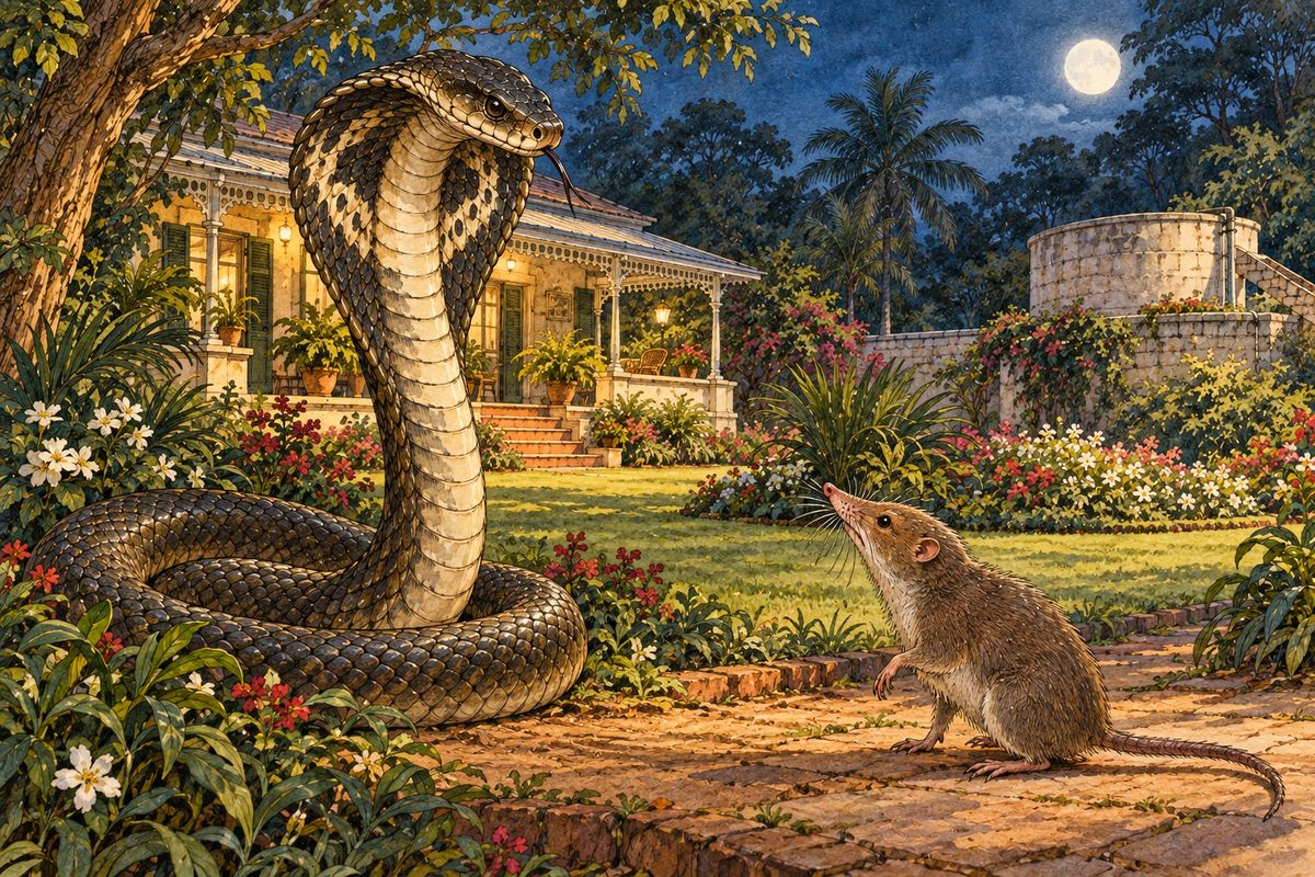 “Those who kill snakes get killed by snakes,” said Chuchundra, more sorrowfully than ever. “And how am I to be sure that Nag won’t mistake me for you some dark night?”