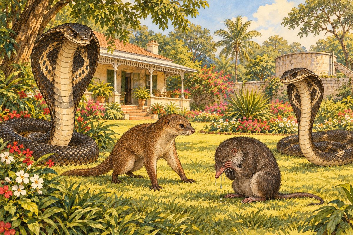 “There’s not the least danger,” said Rikki-tikki. “But Nag is in the garden, and I know you don’t go there.”