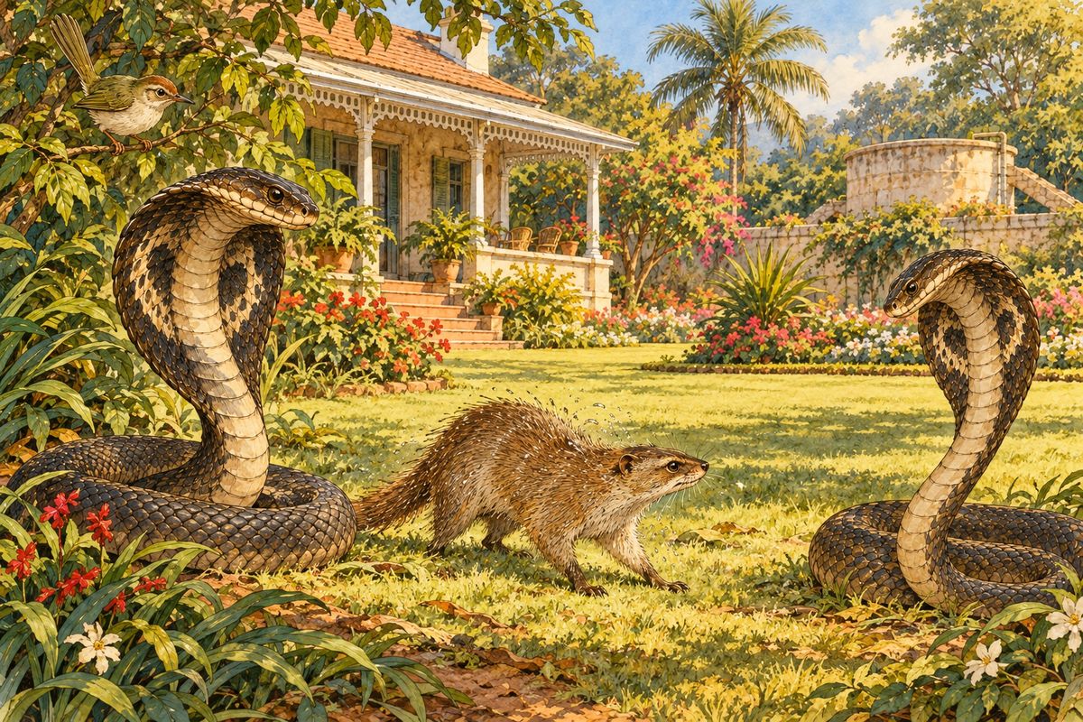 Then Teddy’s mother came in with a very white face, and saw what was left of Nag, and Rikki-tikki dragged himself to Teddy’s bedroom and spent half the rest of the night shaking himself tenderly to find out whether he really was broken into forty pieces, as he fancied. When morning came…