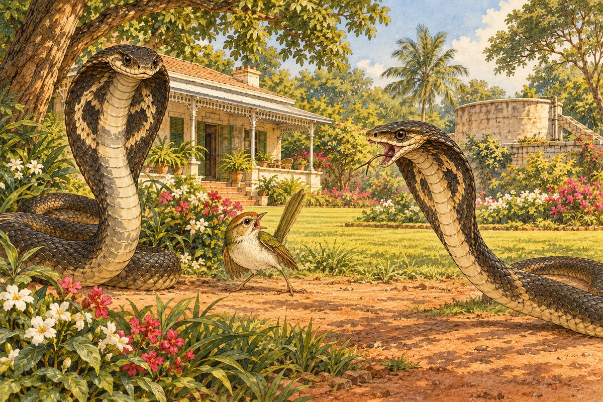 Nagaina lifted up her head and hissed, “You warned Rikki-tikki when I would have killed him. Indeed and truly, you’ve chosen a bad place to be lame in.”