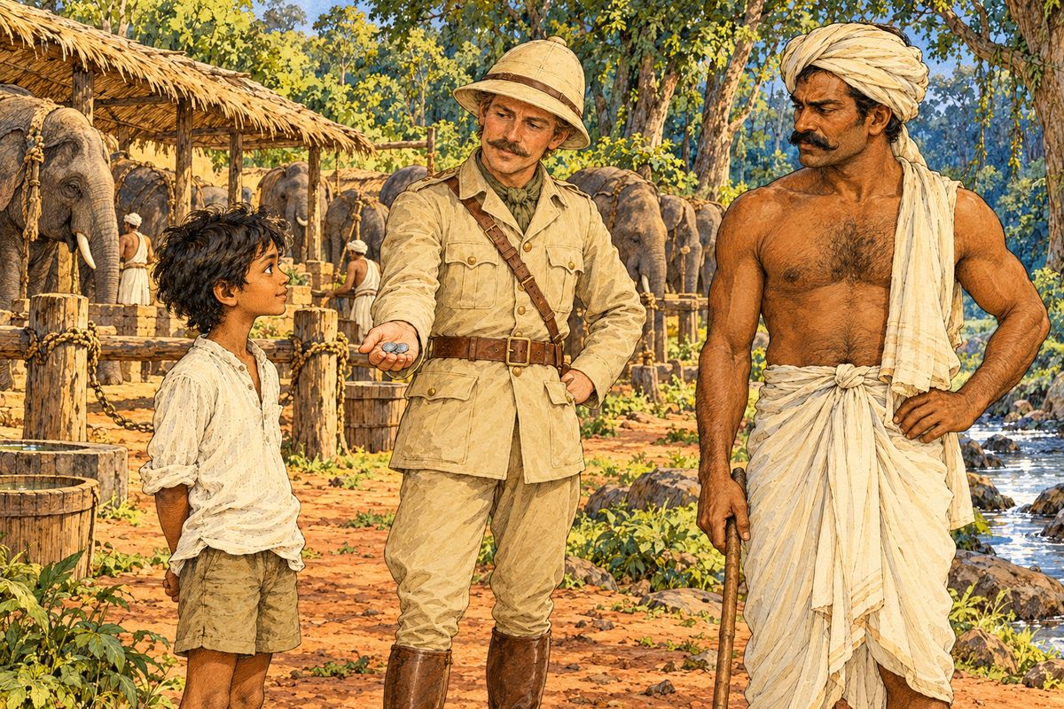 “He is Toomai, my son, Sahib,” said Big Toomai, scowling. “He is a very bad boy, and he will end in a jail, Sahib.”