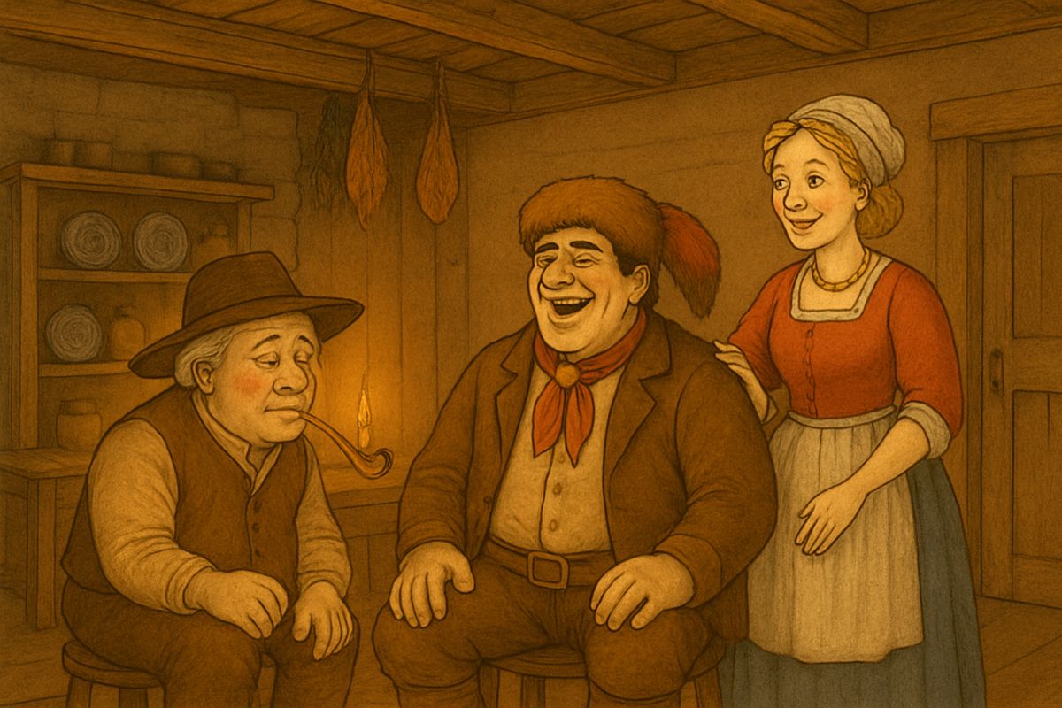 Years later news came that Ichabod was alive in New York, a lawyer and a judge. Brom Bones, who had married Katrina, always burst out laughing whenever someone mentioned the pumpkin. And the storyteller winked: "Faith, sir, I don't believe one-half of it myself."