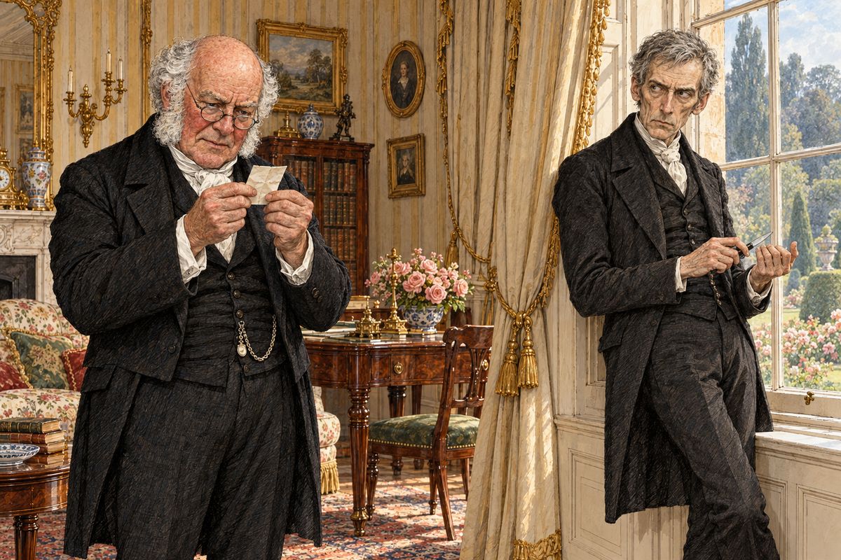 No keys arrived. Instead a pencilled note came down from Lady Verinder: Rachel flatly refused to let her wardrobe be searched. "I won't, because I won't." The Sergeant said only "Ah!", like a man hearing what he expected, and called off the whole search, since it must be everyone or no one. Then he calmly trimmed his nails.