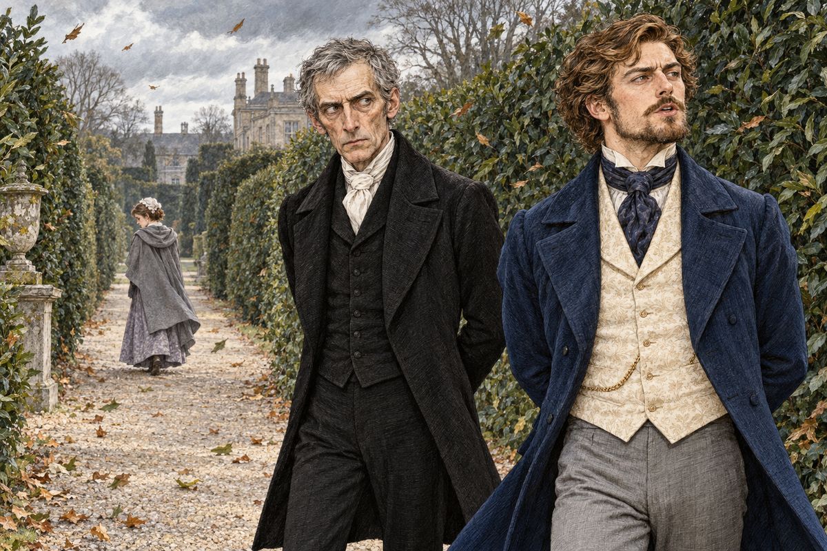 Next morning Sergeant Cuff caught Mr. Franklin on the shrubbery walk, just as Rosanna appeared at the far end with Penelope trying to pull her back. Cuff raised his voice so she would hear. Mr. Franklin, seeing the trap, answered just as loudly: "I take no interest whatever in Rosanna Spearman." Rosanna turned at once and let herself be led away.