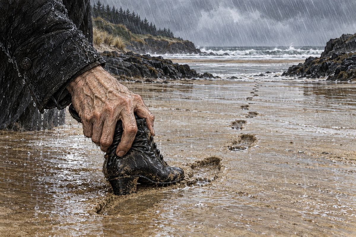 A garden boy had seen her running toward the sea. Cuff sent for one of her boots, and Betteredge carried it down through a storm of rain and wind. On the open beach the boot fitted a fresh footprint exactly. Cuff tried it in print after print, and every one led out to the South Spit. Not one came back.