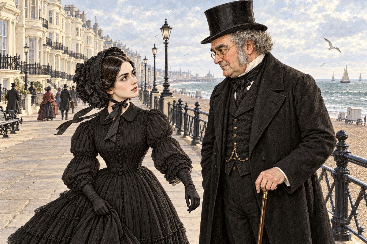 Then Bruff learned that Lady Verinder's will had already been looked at, in secret. Under pressure, a fellow solicitor named his client: Godfrey Ablewhite. So Godfrey was after Rachel's money. On a walk at Brighton, Bruff told her everything. She went pale and silent, and later broke off the engagement without a word of blame.