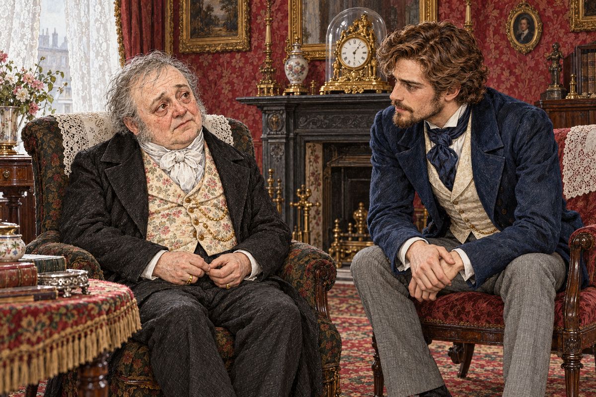 Franklin promised Bruff to stay away from her. Sergeant Cuff's rose-covered cottage was empty, because he had gone to Ireland about roses, and Godfrey, left £5,000 by an old lady, had just gone abroad. So Franklin turned to the birthday guests at Frizinghall. Mr. Candy, grey and shrunken after his fever, kept saying he had something to tell him, and could not remember what.