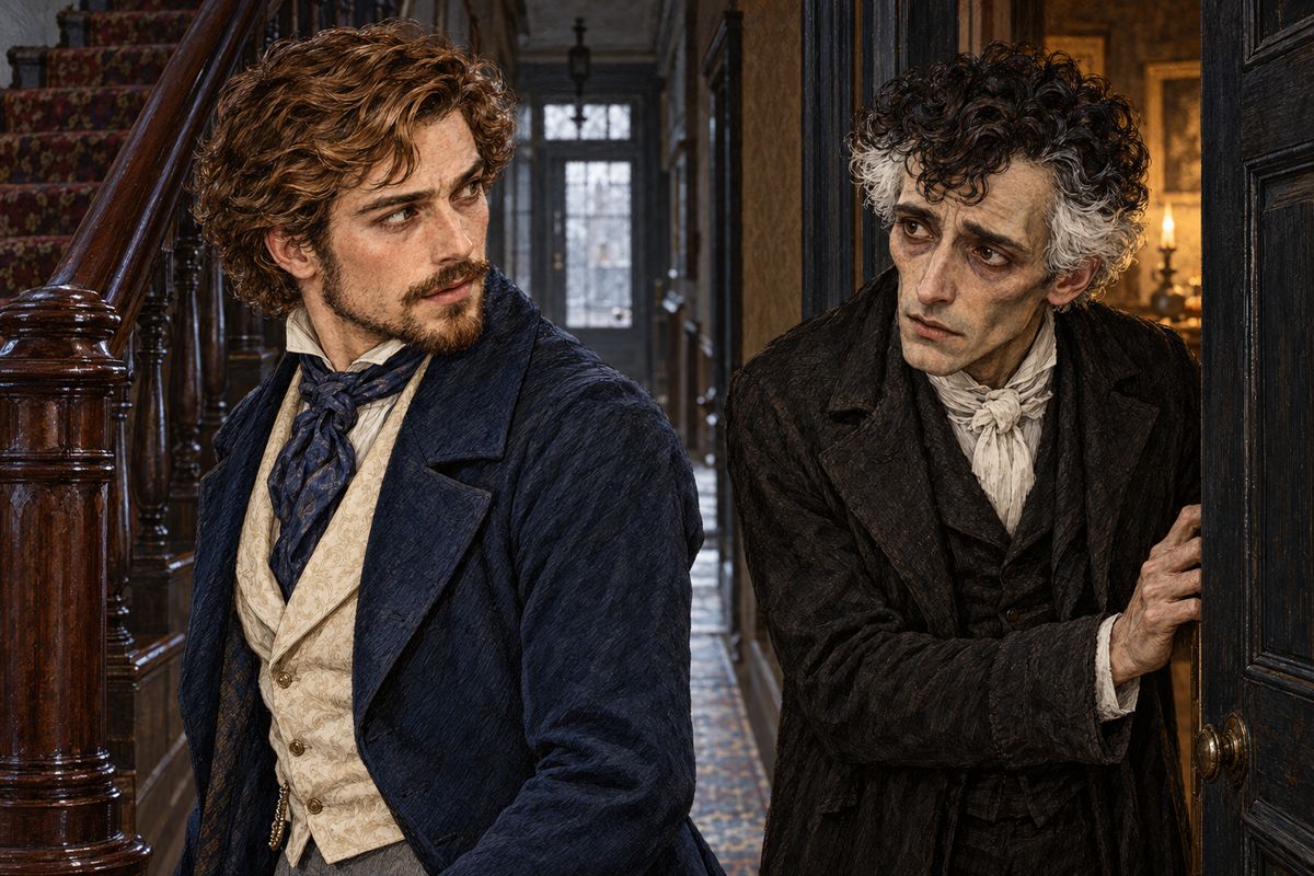 Franklin went slowly down the stairs, sure the doctor had something vital to tell him that he would never manage to say. At the bottom a door opened softly, and a gentle voice spoke behind him: "I am afraid, sir, you find Mr. Candy sadly changed?" He turned and came face to face with Ezra Jennings.