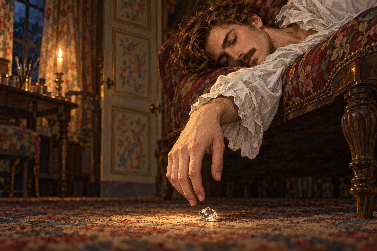 He did not get as far as last year. The crystal slipped from his hand onto the floor, his head sank, and he fell asleep on the sofa, so the second purpose of the experiment, finding the Diamond, failed. But Bruff wrote out and signed a statement of what he had seen. "In our legal phrase," he told Jennings, "you have proved your case."