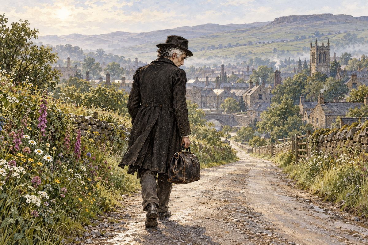 By eleven the house was empty; everyone had taken the train to London. Rachel had pressed Jennings's hand as if to say "This is your doing!", and he had been promised a visit in the autumn. Then he went back to his patients and his lonely rooms, and to the choice between pain and opium. "I have seen a little sunshine," he wrote.