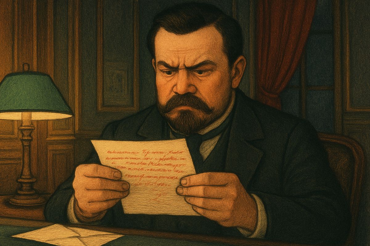 A few days later Richard opened a letter addressed in the same childish red ink. The writer demanded his box and signed himself, politely, "Opera Ghost"; more notes followed, signed O.G. Sure that Debienne and Poligny were behind it, the managers sent them Box Five for the night. The old managers wrote back that the box belonged to HIM.