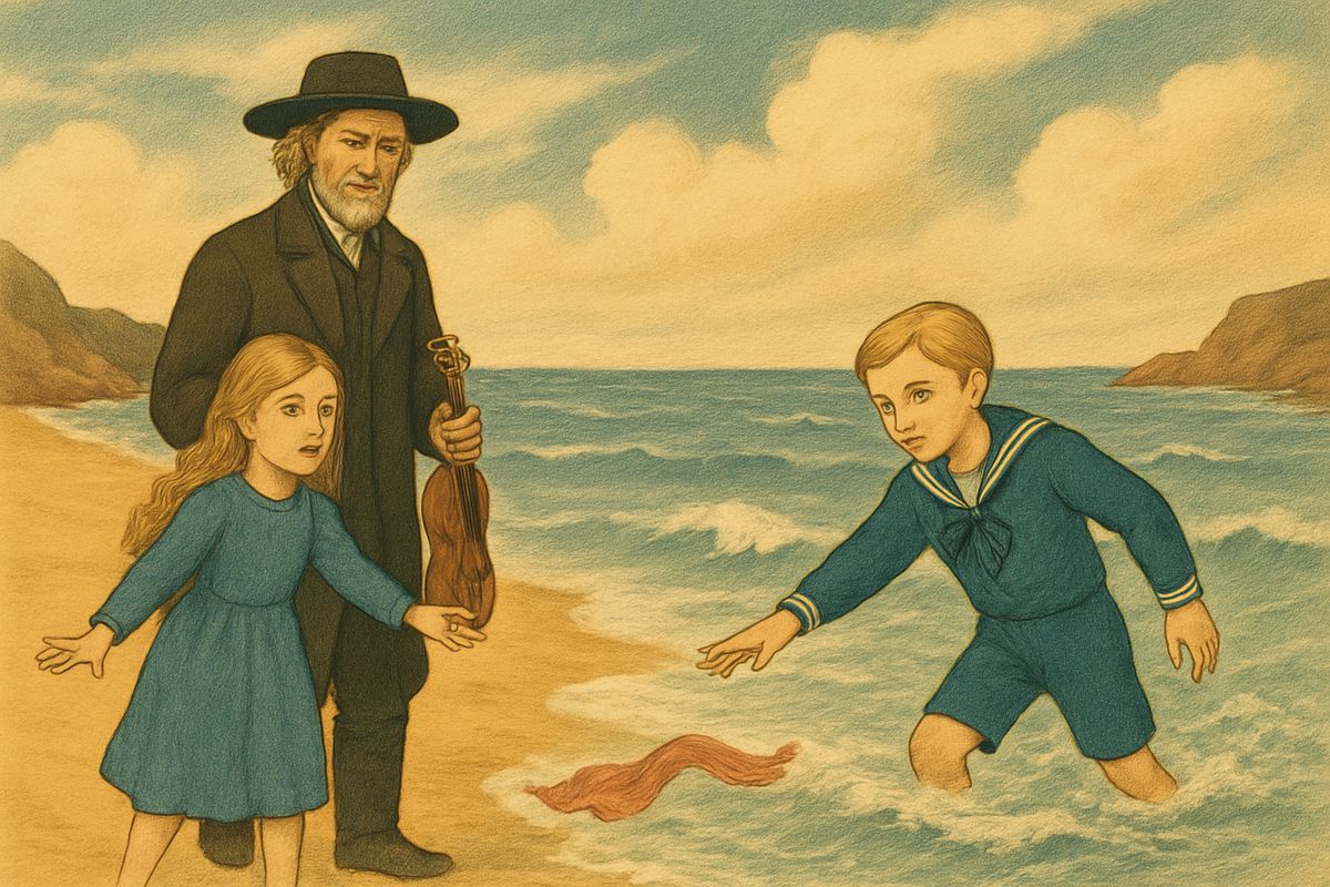 Nearing the coast, he remembered. Years before, Daddy Daae, a Swedish fiddler without equal, had tramped the Breton villages with his little daughter, playing for every festival and refusing every halfpenny. One windy day at Trestraou, Christine's scarf blew out to sea. A small boy ran into the waves fully dressed to fetch it, while his governess shrieked from the sand.