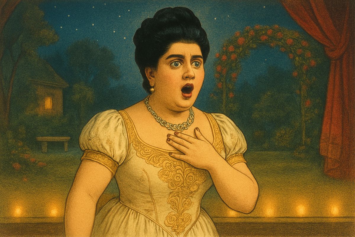Carlotta sang the jewel song in triumph, certain of her voice. Then, in the garden duet, on the words 'a deep languid charm,' she croaked like a toad: 'Co-ack!' The house froze in horror. Bravely she began the line again, and again the toad burst out. In Box Five, the managers felt someone breathing close behind them.
