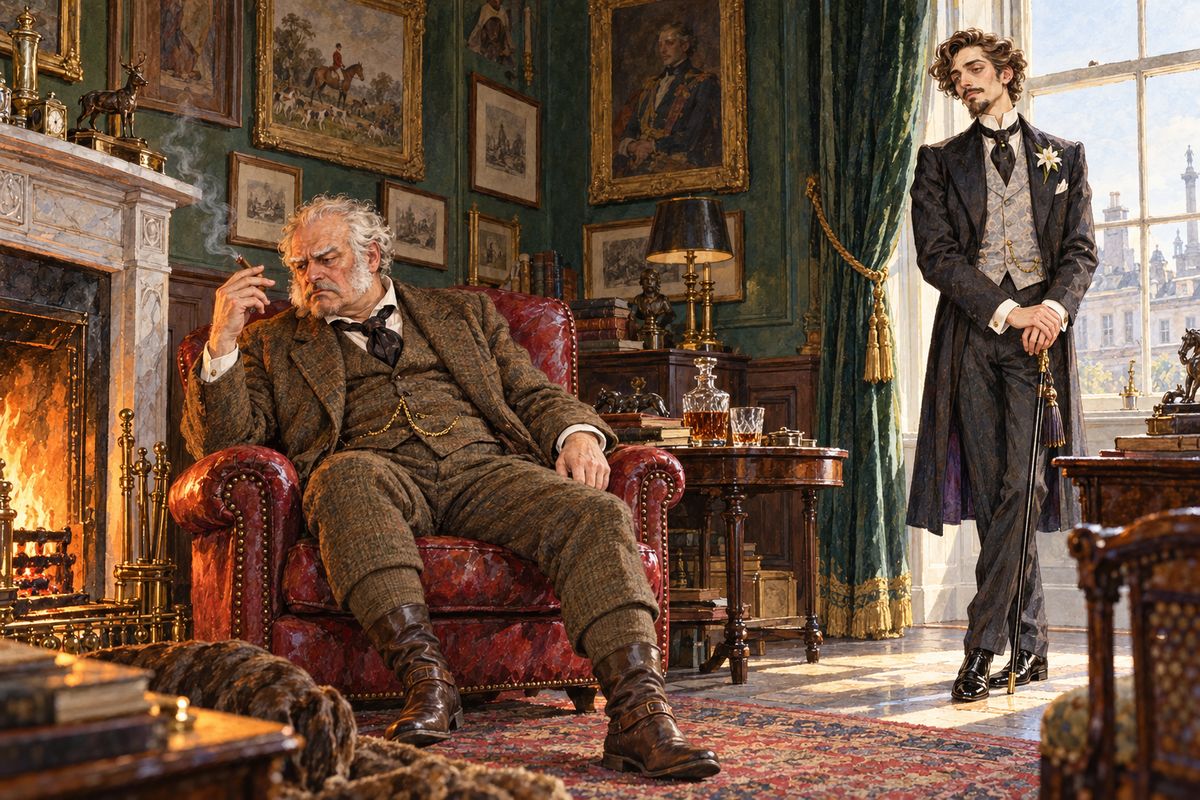 Next day Lord Henry called on his gruff uncle, Lord Fermor, in the Albany to learn about Dorian's family. The old man remembered it well: beautiful Lady Margaret Devereux had run away with a penniless young soldier. Her father, Lord Kelso, paid a brute to insult the husband, who was killed in a duel at Spa. "The girl died, too, died within a year."