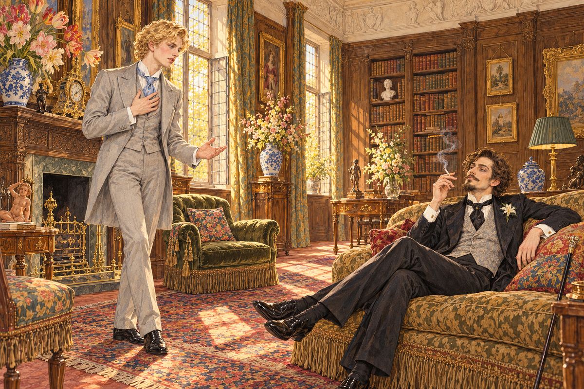 A month after the portrait was finished, Dorian waited in Lord Henry's Mayfair library. When Harry strolled in late, as usual, Dorian blushed and confessed that he was in love with an actress named Sibyl Vane. "No one has heard of her," he said. "People will some day. She is a genius."