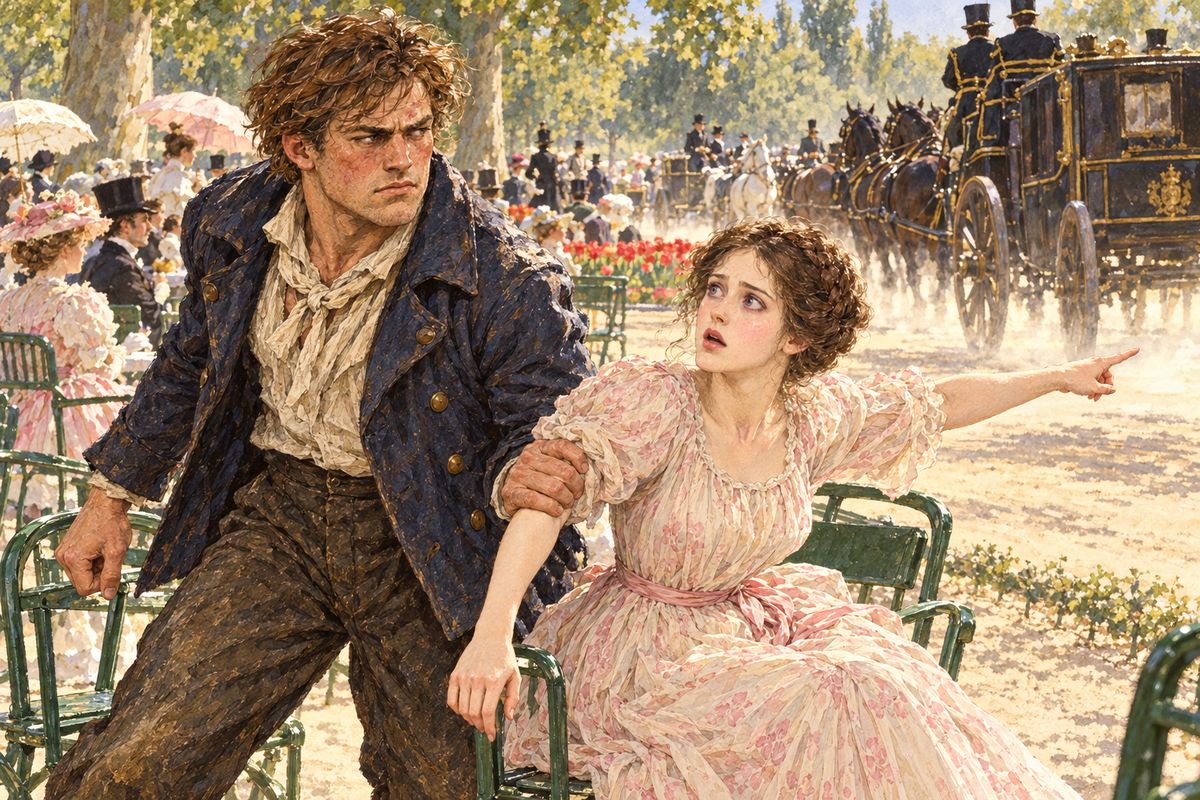 In Hyde Park, Sibyl suddenly cried out: Prince Charming was driving past in an open carriage. James seized her arm and demanded to see him, but a great four-in-hand rolled between, and the carriage was gone. "As sure as there is a God in heaven," Jim said, "if he ever does you any wrong, I shall kill him."