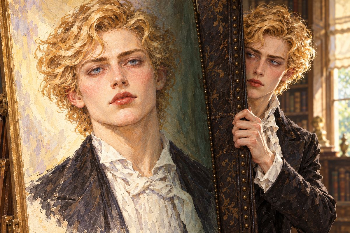 At home in the early sunlight he saw a touch of cruelty around the portrait's mouth that was not in his mirror. He remembered his mad wish in the studio and shuddered. He drew a screen in front of the picture and resolved to go back to Sibyl, marry her and try to love her again.