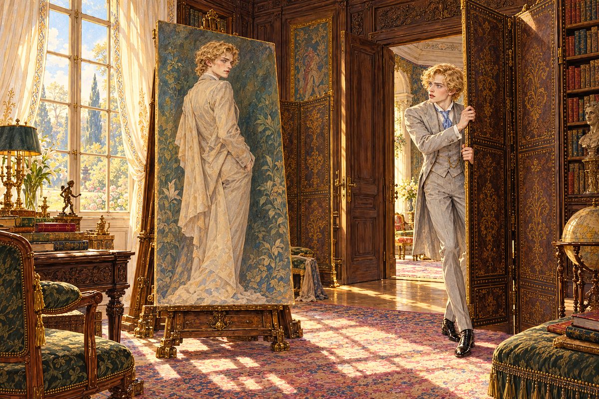 It was long past noon when Dorian woke. In the sunlit library he told his valet he was at home to no one, locked both doors and drew aside the gilt leather screen. It was perfectly true. The portrait had altered, and a touch of cruelty still curled round the painted lips.