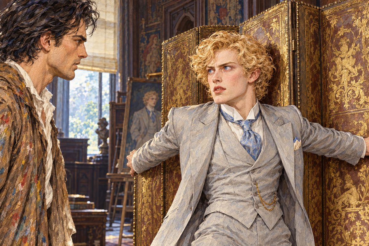 When Basil went to look at his portrait, Dorian leapt before the screen, white with terror: touch it, and their friendship was over. Basil, who wanted to show it in Paris, confessed he had once worshipped Dorian and feared the painting revealed it. Dorian smiled, safe for now. When Basil left, he resolved the picture must be hidden.