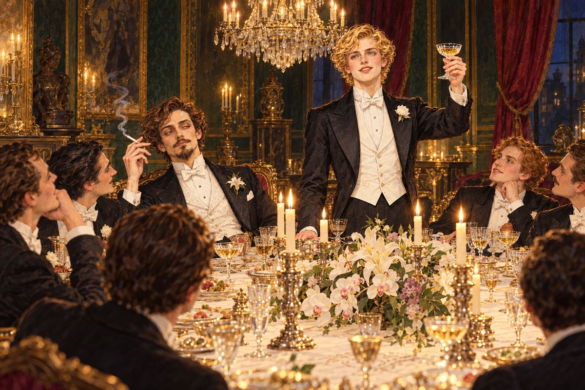 For years Dorian could not free himself from the yellow book, and never tried to. Strange rumours about his life crept through the London clubs, yet his face stayed as fresh and young as the day Basil painted it. On Wednesday evenings he opened his beautiful house, and Lord Henry helped him choose the guests.