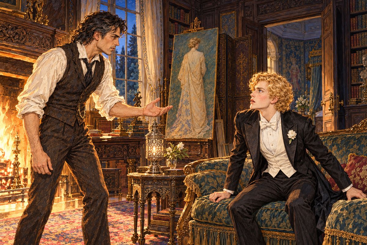 By the blazing library fire Basil spoke gravely of the dreadful things said in London: the young Guardsman who had killed himself, the friends ruined, Harry's sister Lady Gwendolen disgraced. "I wonder do I know you?" he said. "Before I could answer that, I should have to see your soul. But only God can do that."
