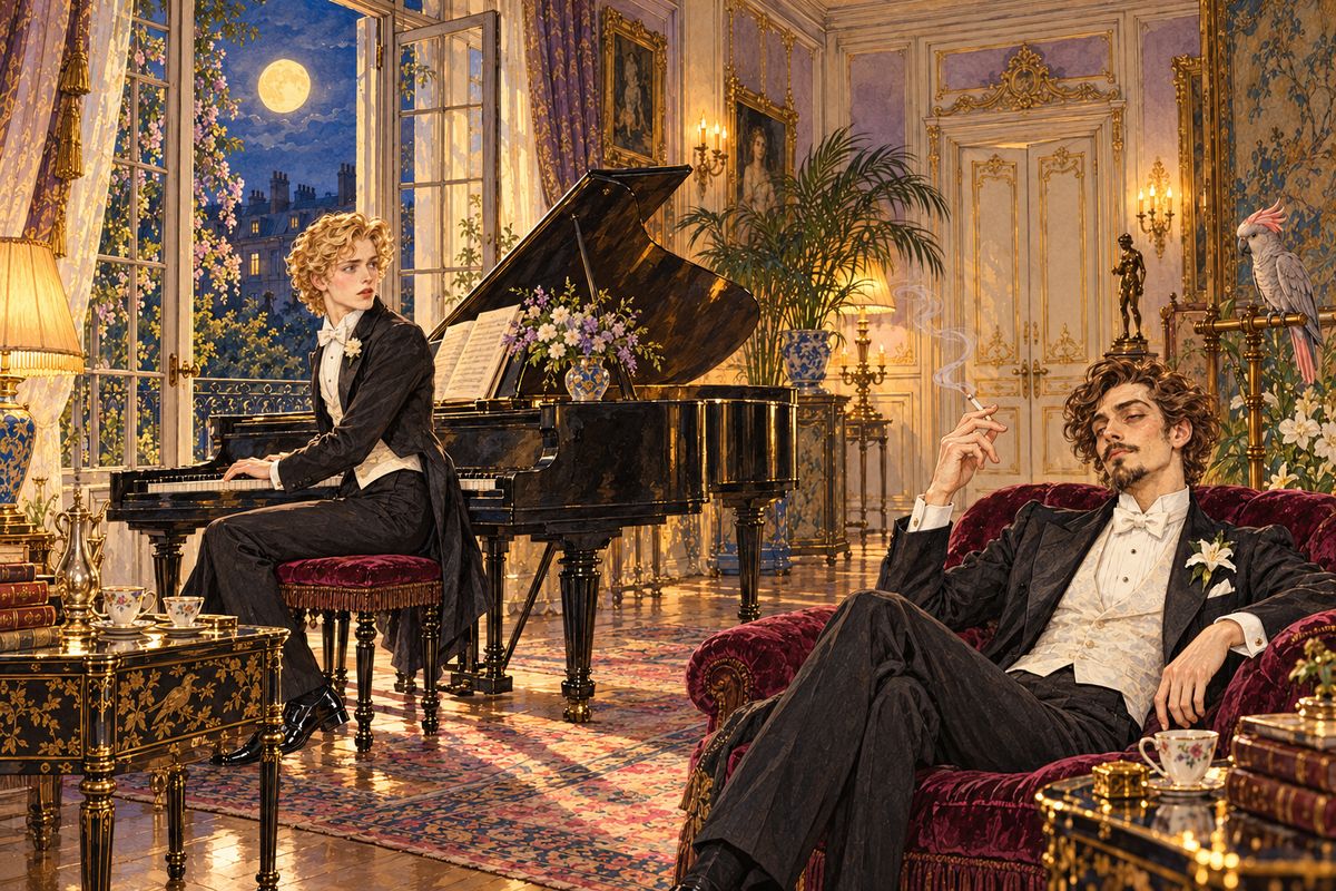 In the music room Dorian played Chopin, then asked what Harry would say if he confessed to murdering Basil. Harry laughed that all crime was vulgar and not in him at all. Later, lazily, he asked what it profits a man to gain the whole world and lose his own soul. The music jarred. "The soul is a terrible reality," Dorian said.