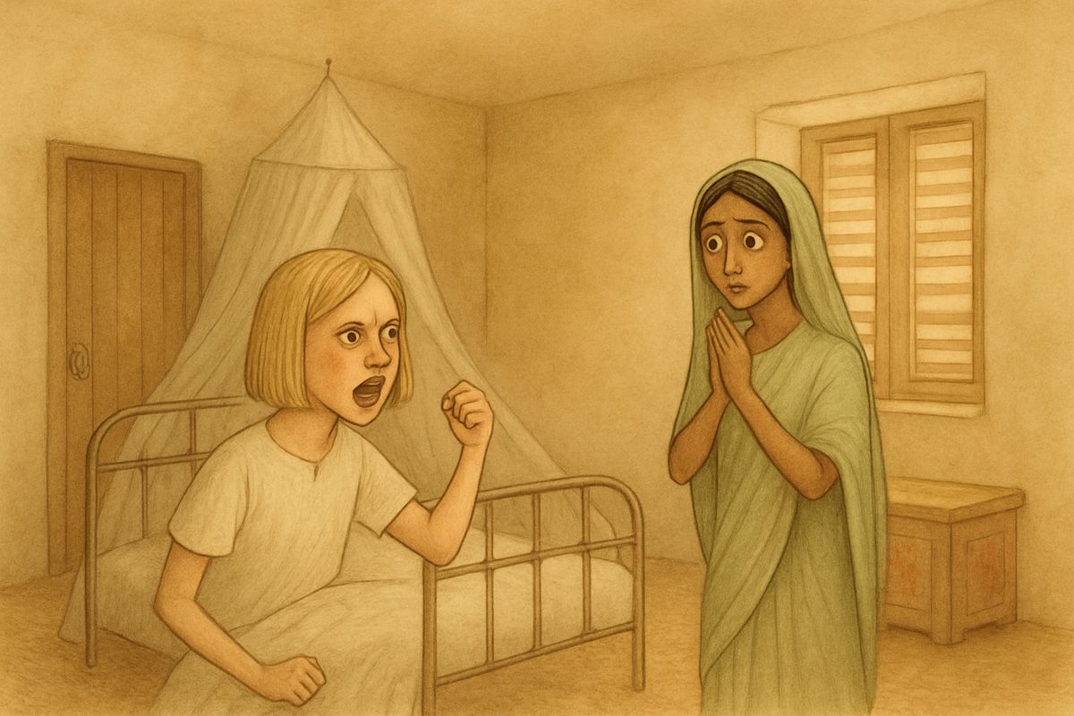 One frightfully hot morning Mary woke to find a strange woman at her bedside instead of her Ayah. “Why did you come? Send my Ayah to me,” she demanded, but the frightened woman only stammered that the Ayah could not come.