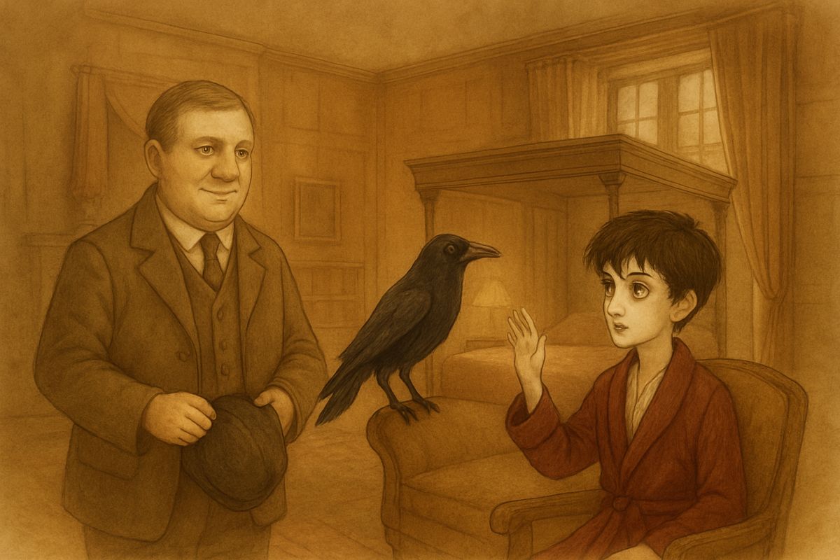 Windy days and a threatened cold kept Colin indoors more than a week, while he, Mary and Dickon planned a secret route to the garden like generals. Then he summoned the head gardener, Mr. Roach, and ordered like a young Rajah: "No one is to be near the Long Walk. You have my permission to go, Roach."