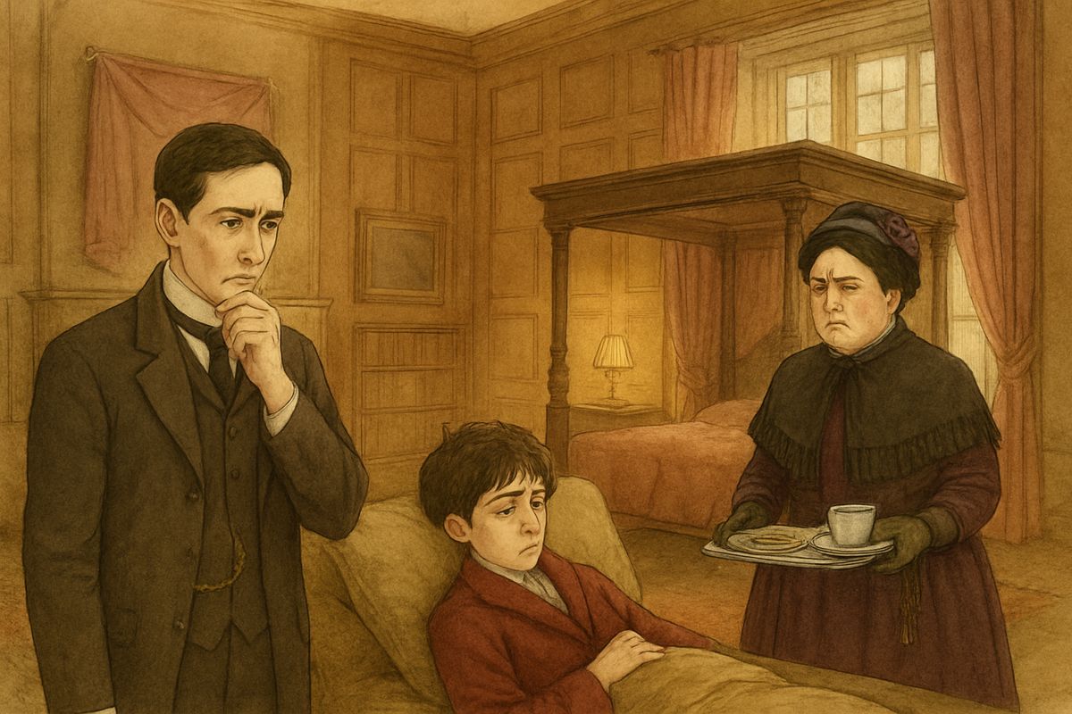 Back at the house the children hardly touched their meals, yet they grew rosier every week. Mrs. Medlock was baffled, and Dr. Craven could find no way they might be getting food in secret. The girl had grown pretty, said Mrs. Medlock, and the pair laughed together like crazy young ones. "Perhaps they're growing fat on that." "Perhaps they are," said Dr. Craven. "Let them laugh."