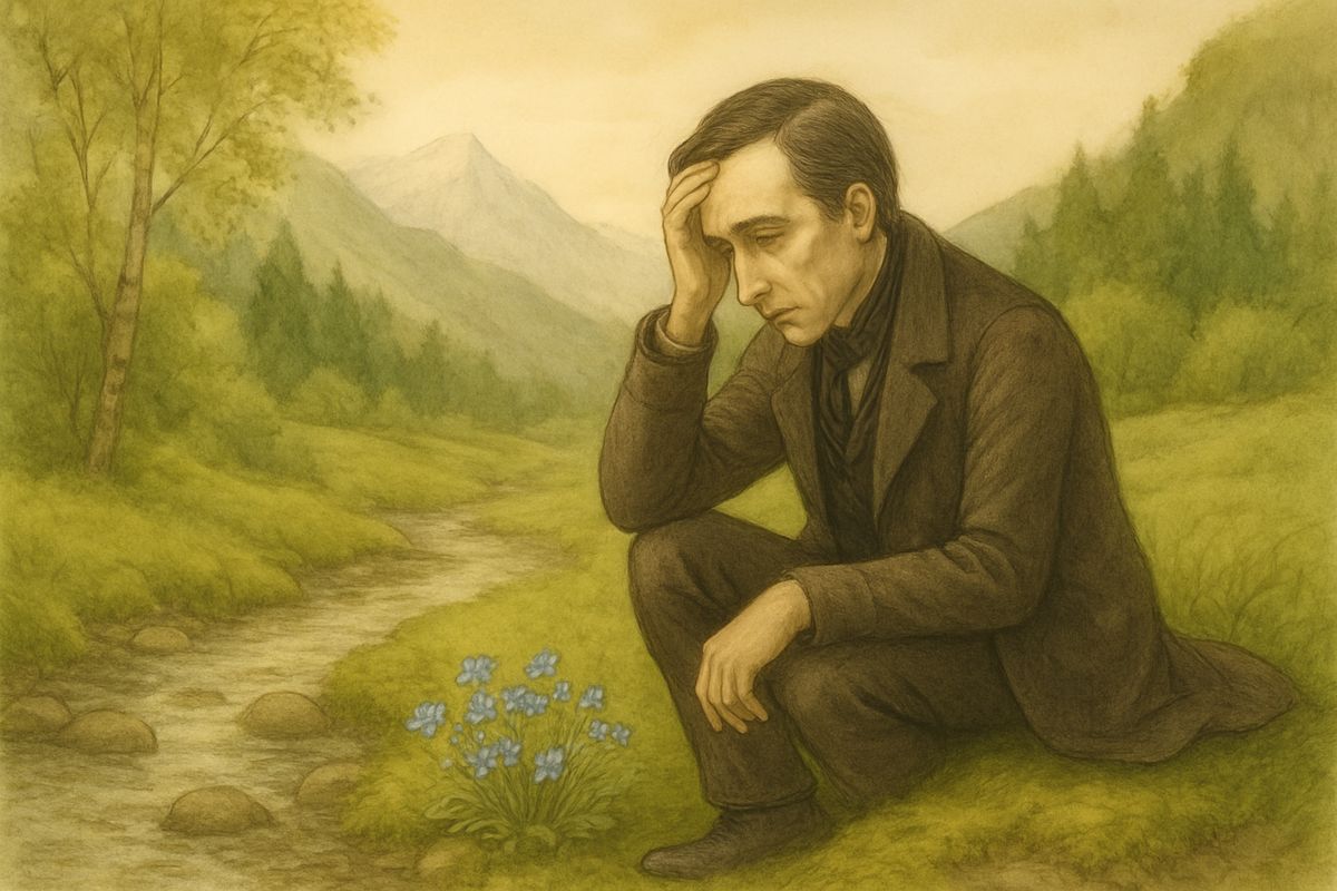 Thoughts can be as strong as sunlight, or as bad as poison. For ten years Archibald Craven had let dark thoughts fill him as he wandered far from home. Then, resting by a little stream in the Austrian Tyrol, he gazed at the blue forget-me-nots, and something in him came loose. "I almost feel as if—I were alive!" It was the very day Colin cried out in the garden.