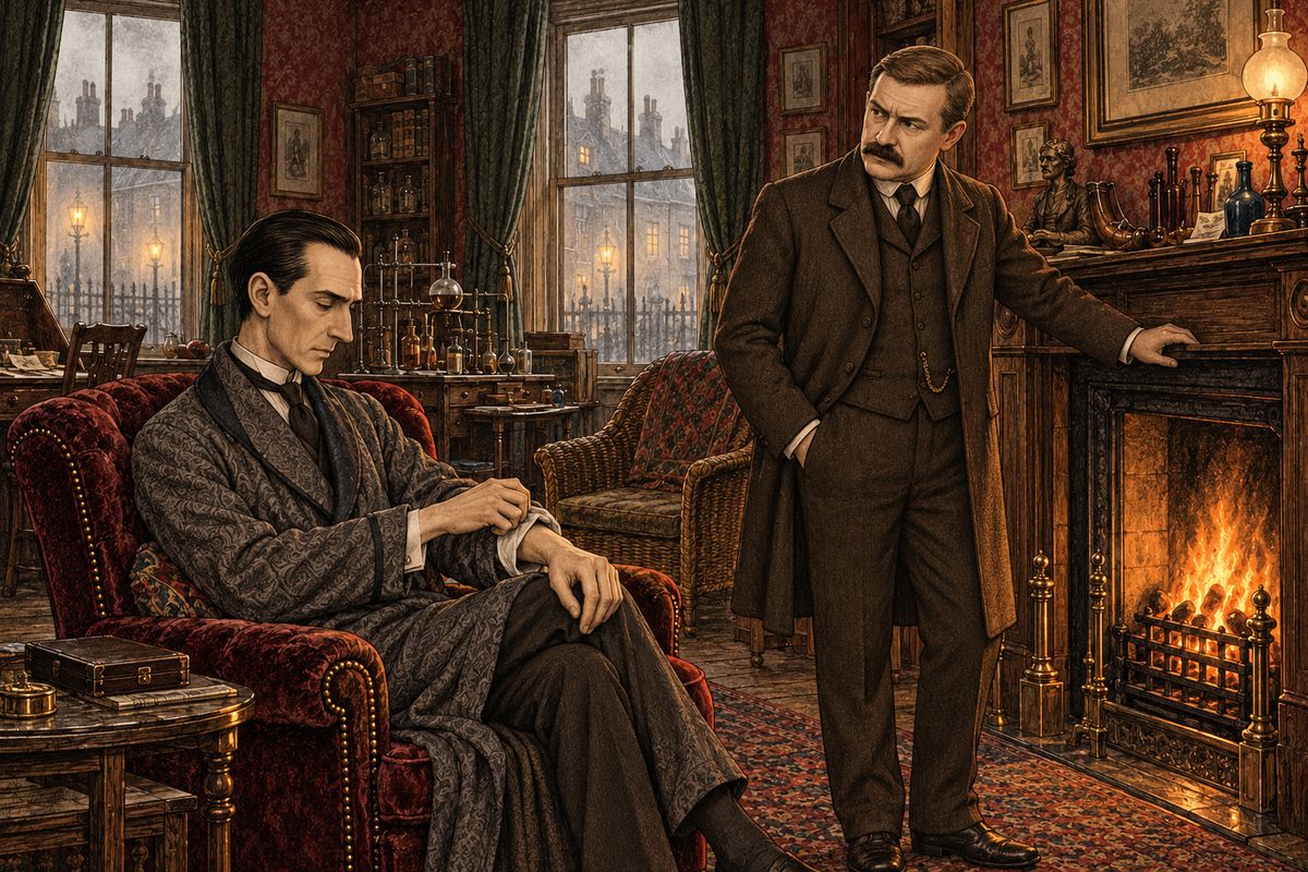 He sank into his velvet armchair and rolled back his left shirt-cuff. That afternoon, perhaps because of the Beaune I had taken with lunch, I could bear it no longer. “Which is it to-day,” I asked, “morphine or cocaine?” He raised his eyes languidly. “Cocaine — a seven-per-cent solution. Would you care to try it?”