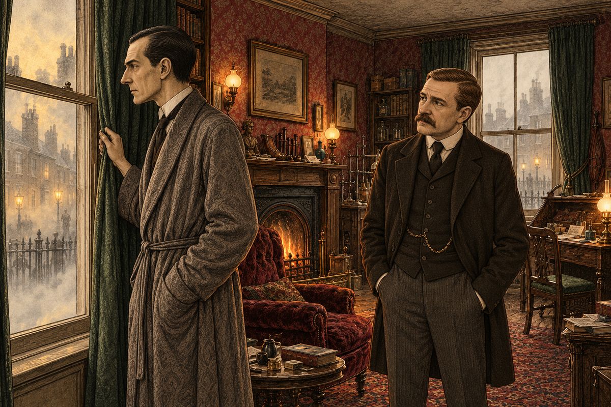 I owned the injustice I had done him and asked whether he had any case on hand. “None. Hence the cocaine,” he said, and stood at the window. “See how the yellow fog swirls down the street. Was ever such a dreary, dismal, unprofitable world? What is the use of having powers, doctor, when one has no field upon which to exert them?”